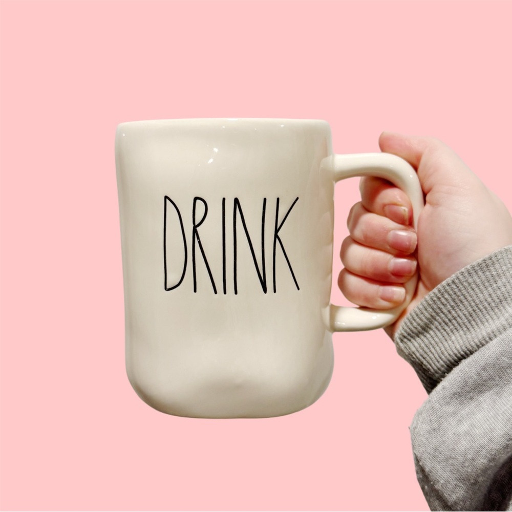 Rae Dunn Cream Mug with 'DRINK' Text